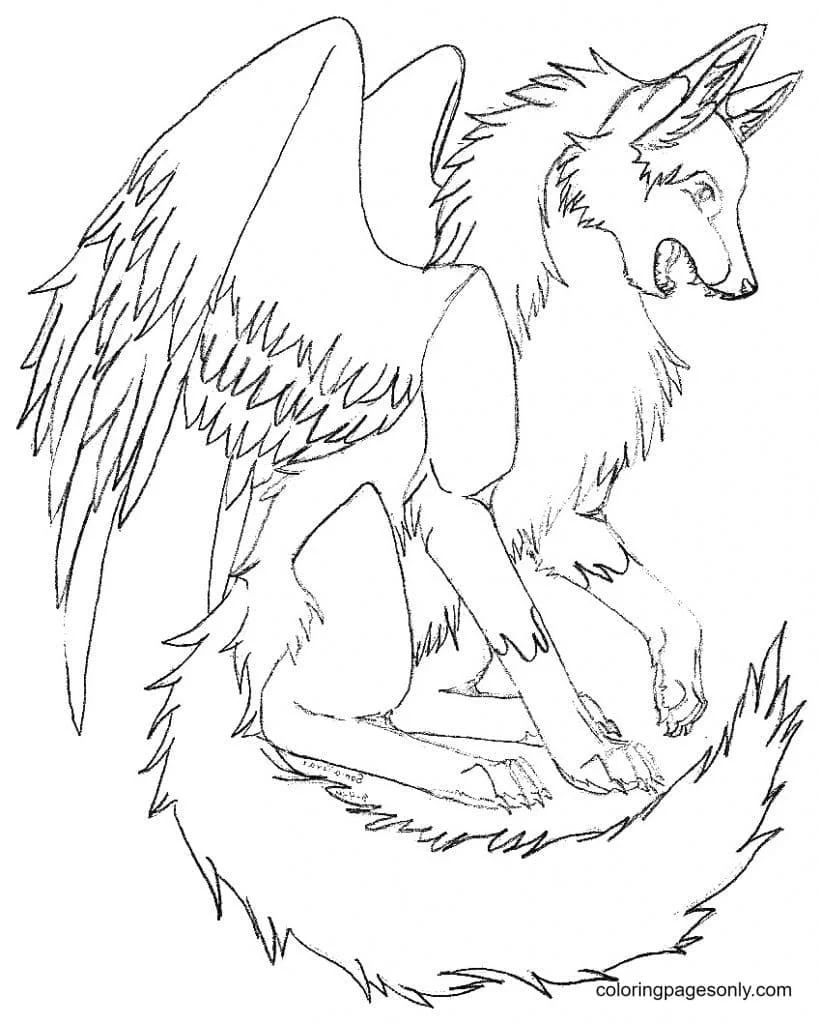 Wolf With Wings Coloring Pages 79