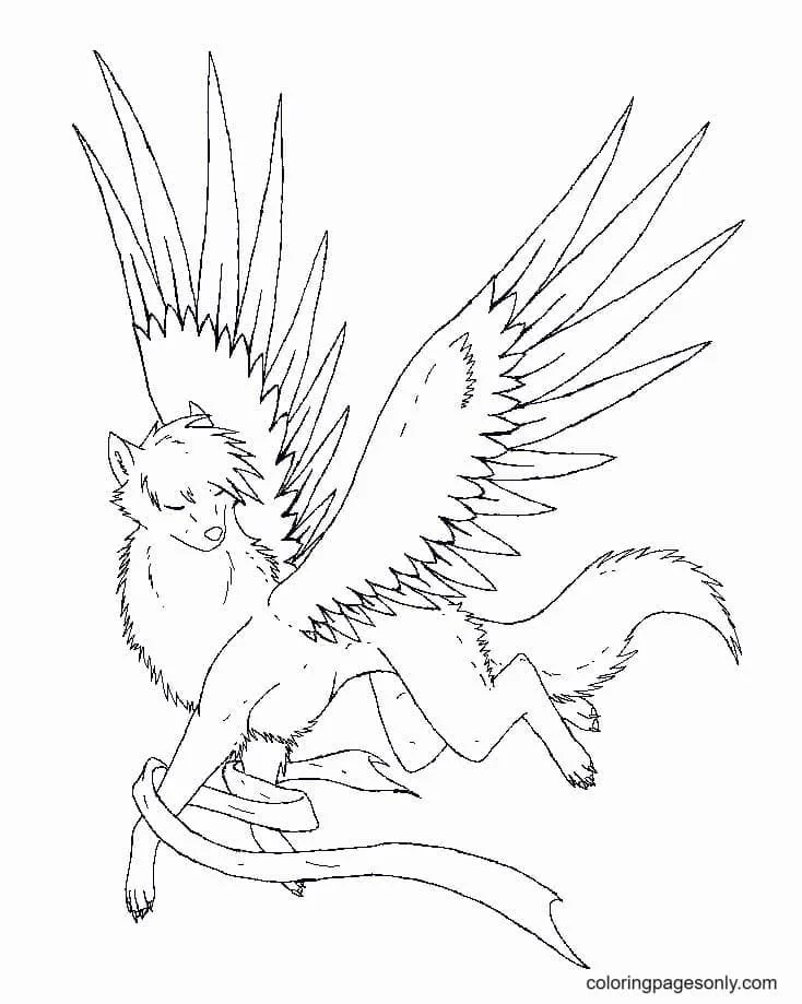 Wolf With Wings Coloring Pages 82