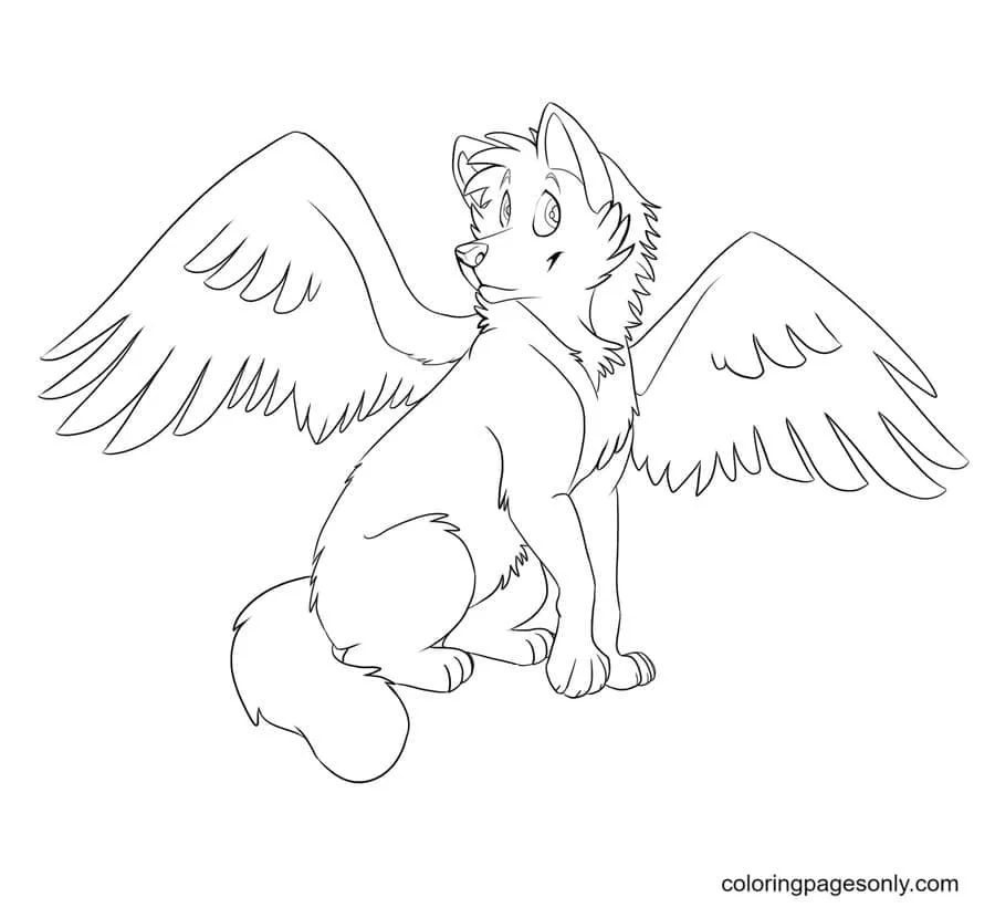 Wolf With Wings Coloring Pages 84