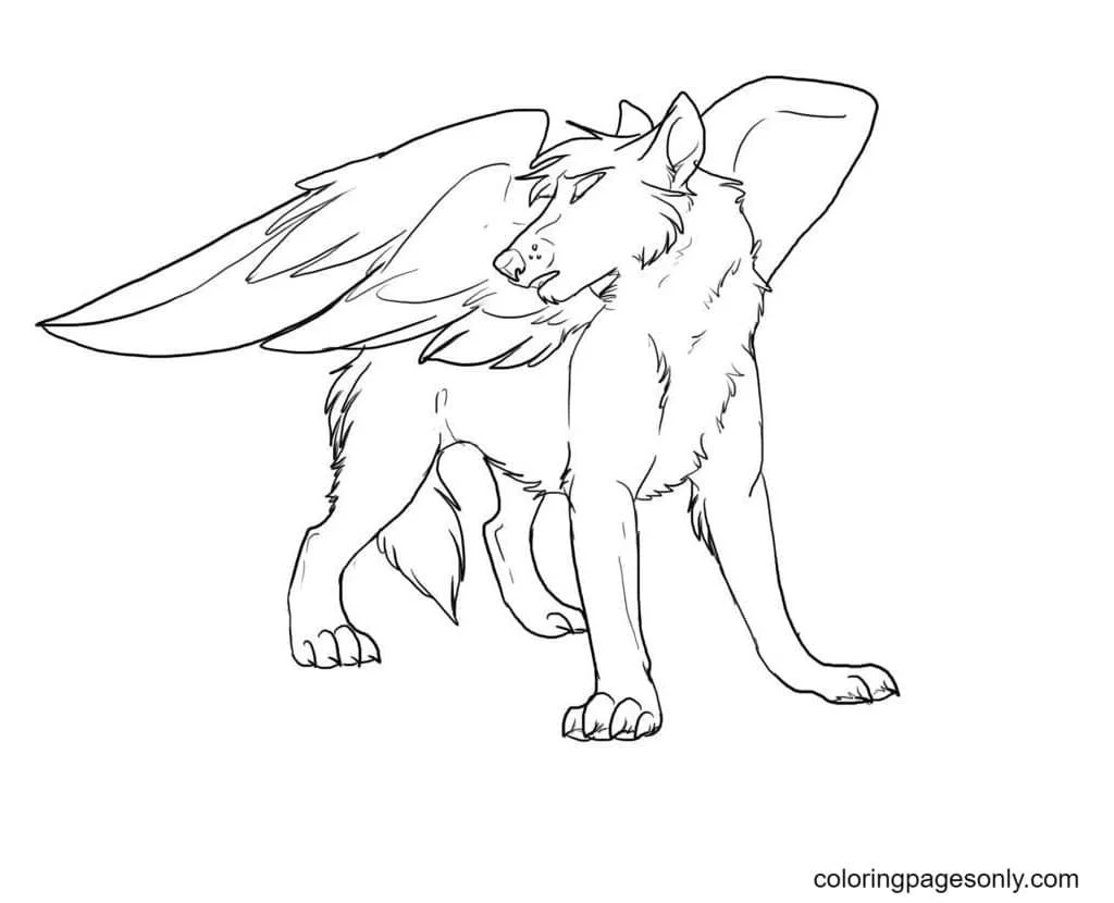 Wolf With Wings Coloring Pages 88