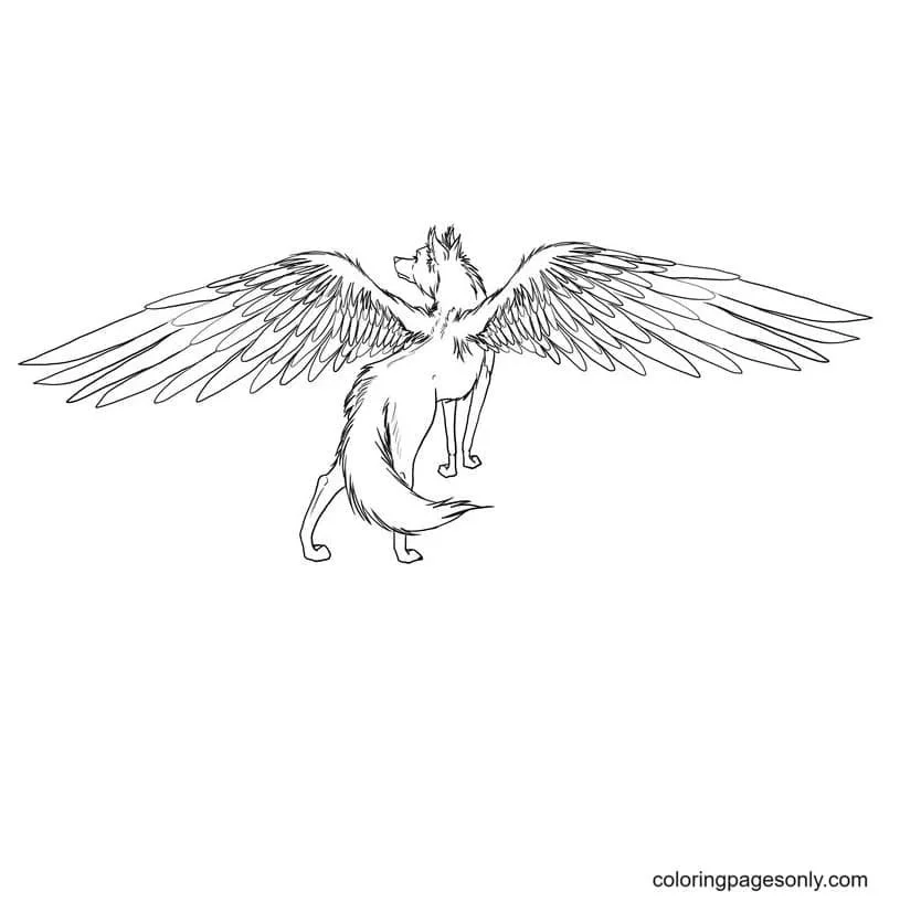 Wolf With Wings Coloring Pages 99