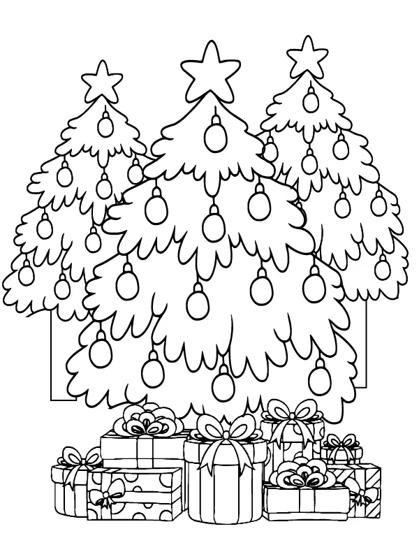 Desenhos de Natal Na Floresta Para Colorir