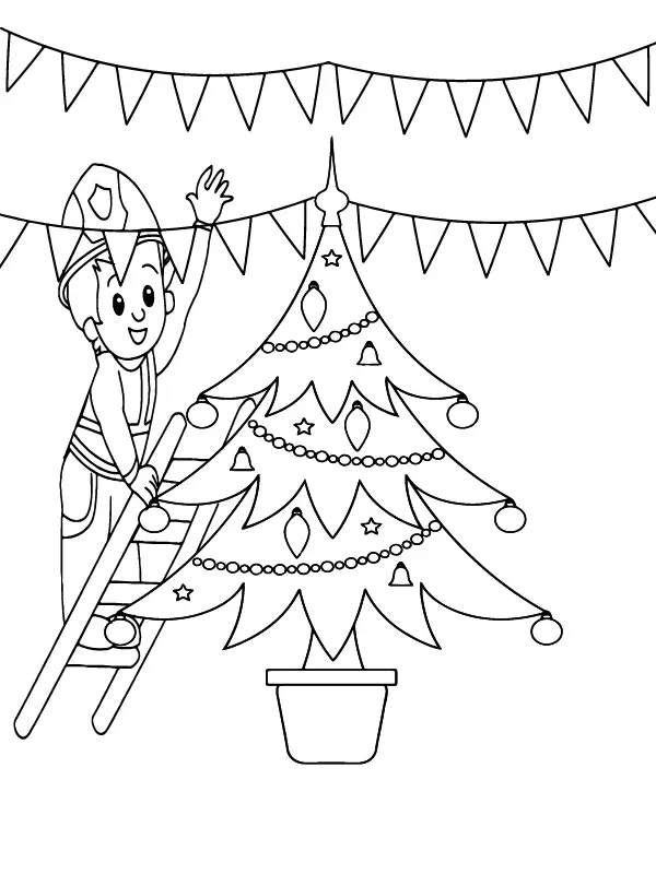 Woodland Christmas Coloring Pages 8