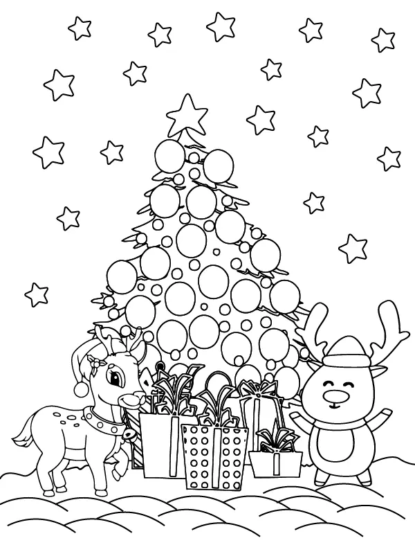 Woodland Christmas Coloring Pages 9