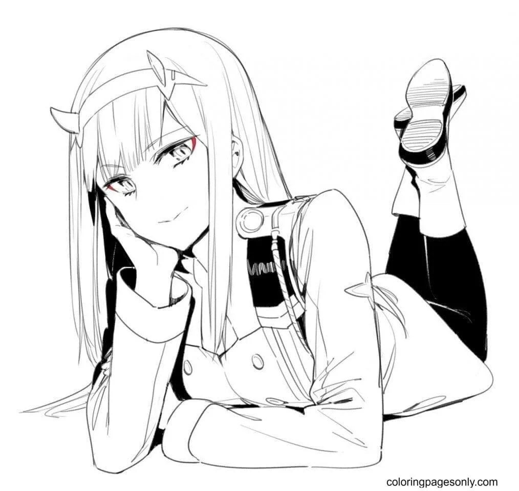 Desenhos de Zero Two Para Colorir 3