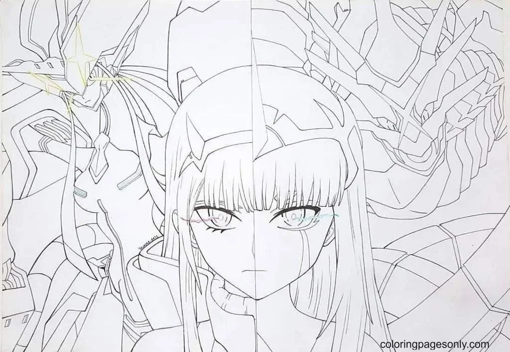 Desenhos de Zero Two Para Colorir 8